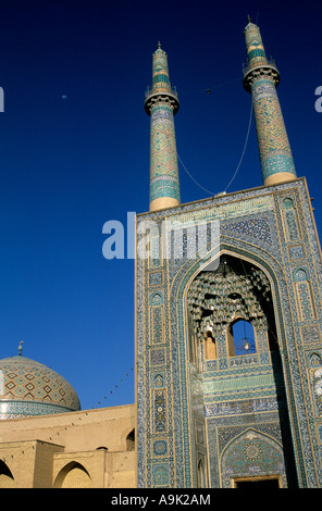 Irán: Jameh Yazd, la mezquita de la ciudad' s antiguo barrio de la ciudad. Foto de stock