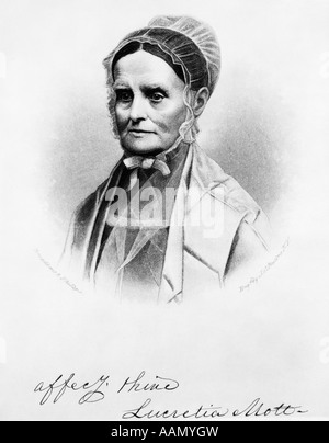 Retrato grabado de Lucretia Mott reformador social feminista americano ANTISLAVERY sufragio de los derechos de la Mujer 1793-1880
