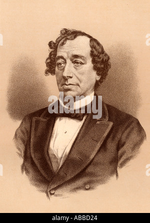Benjamín Disraeli, primer conde de Beaconsfield,1804 -1881. Estadista británico y dos veces Primer Ministro del Reino Unido. Foto de stock