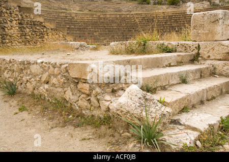 Pasos en el teatro romano, Soli, Chipre septentrional, Europa Foto de stock