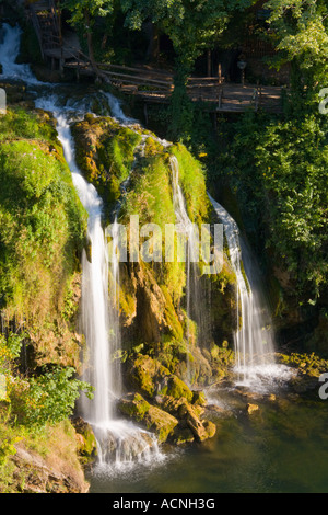 Cascadas cerca de Rastoke Slunj en Croacia, Europa Foto de stock