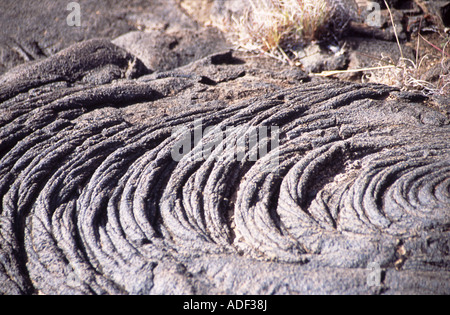 Pahoehoe, formaciones de lava tubular, Islas Canarias La Restinga El Hierro, España