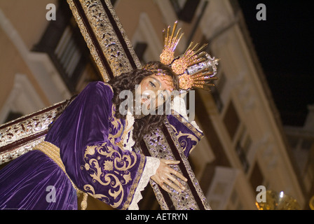 Jesús 'El Rico' (los ricos) durante la Semana Santa (Semana Santa) procesiones en Málaga, Andalucía, España Foto de stock
