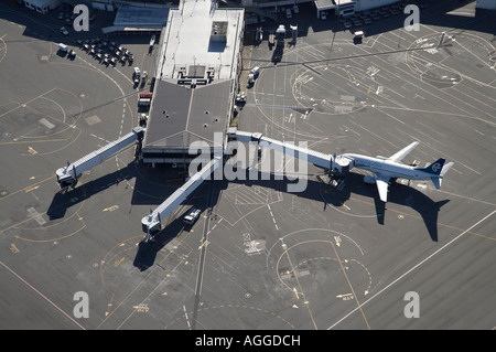 Aeropuerto internacional de Christchurch Canterbury, Isla del Sur, Nueva Zelanda antena Foto de stock