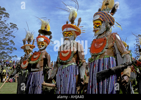 Papua Nueva Guinea, en el oeste de la provincia de Tierras Altas, Mt. Espectáculo Cultural de Hagen. Foto de stock