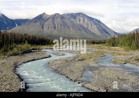 Quill Creek, en el territorio de Yukon en Canadá Kluane Parque Nacional y la Reserva del parque que abarca 21 980 kilómetros cuadrados es Foto de stock