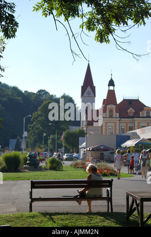 Esplanade, Trencianske Teplice, Región de Trencin, Eslovaquia Foto de stock