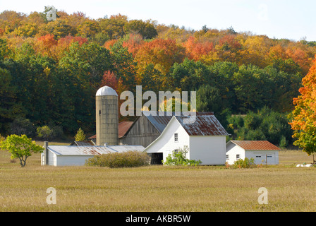 Escena de la granja de Michigan Leelanau peninsula cerca de Traverse City Michigan Foto de stock