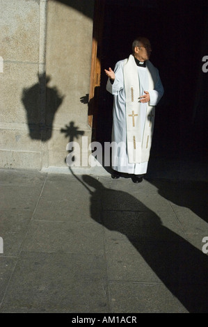 Festividad de Nuestra Señora de la Almudena en Plaza Mayor Madrid España Foto de stock