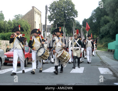 Re-enaction de la batalla de Waterloo en Plancenoit, Bélgica Foto de stock