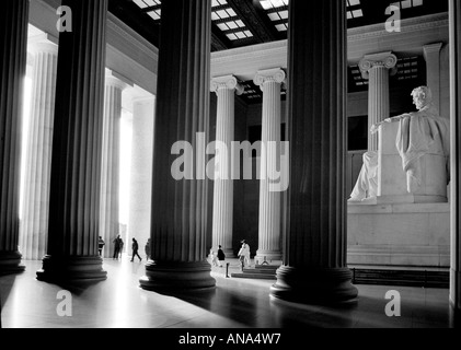 Vista interior - Lincoln Memorial, Washington D.C. Foto de stock