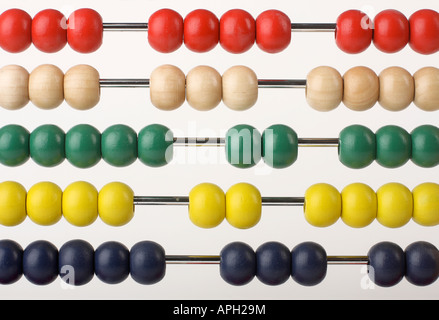 Abacus caclulator con bolas de colores Foto de stock