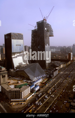 El edificio en construcción de CCTV en Pekín del Distrito Central de Negocios (CBD), Chaoyang Foto de stock