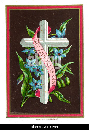 1880 Religiosas tarjeta Saludos Victoriano Foto de stock