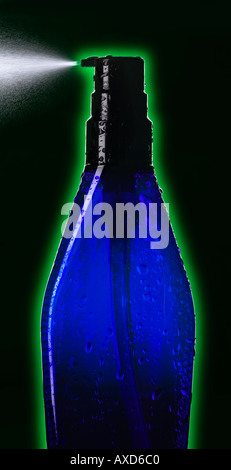 2 botellas de spray de plástico vacías de niebla verde y azul Botella de pulverización 