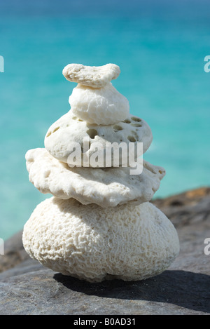 Apilar las piezas de coral, close-up Foto de stock