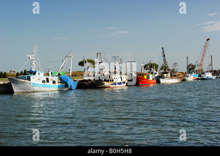 Los barcos de pesca en Marano Lagunare - Friuli en el norte de Italia Foto de stock