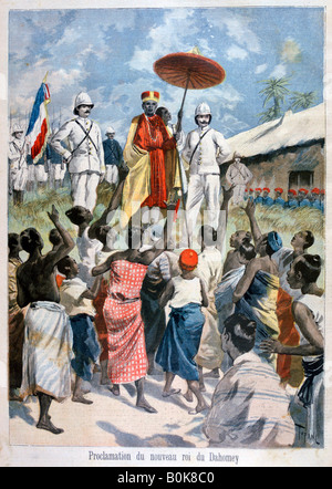 Proclamación del nuevo rey de Dahomey, 1894. Artista: Oswaldo Tofani Foto de stock