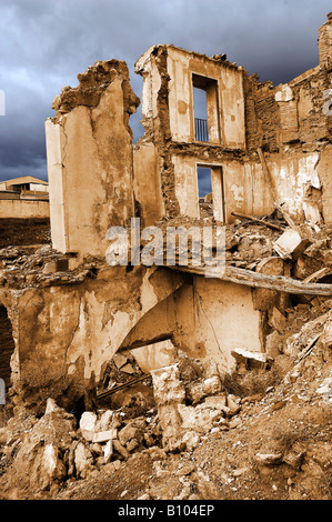 Belchite ruinas Guerra Civil Española Zaragoza Aragón Foto de stock