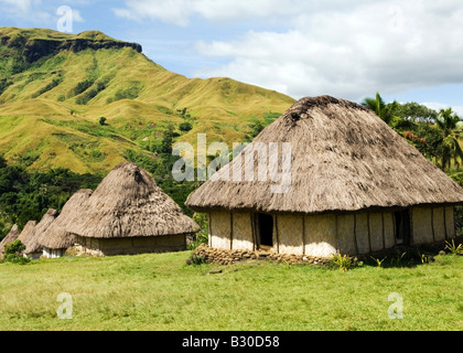 Pintoresca aldea Navala, Viti Levu, Islas Fiji Foto de stock