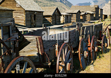 Casco antiguo, Cody, Wyoming vagones Foto de stock