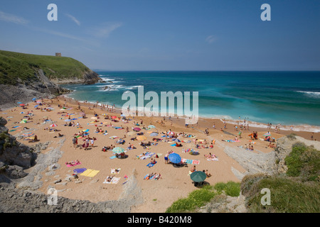 Playa de Tagle, en la costa norte de España en Cantabria Foto de stock