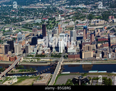 Vista aérea sobre St Paul Minnesota Foto de stock