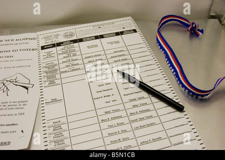 Cédula de votación, las elecciones de 2008 elecciones presidenciales de EE.UU. Foto de stock