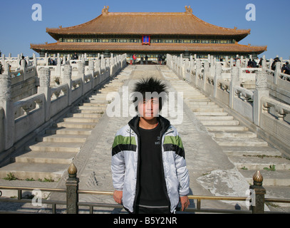 Turista chino en la Ciudad Prohibida en Beijing Foto de stock