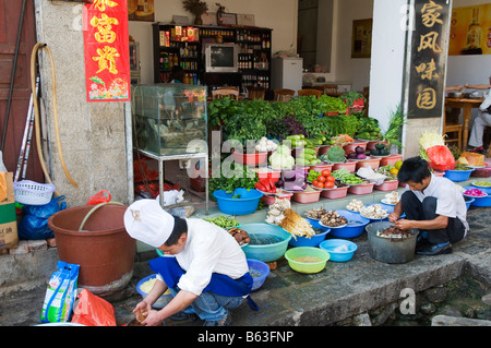 La provincia de Yunnan en China los mercados de la ciudad de Dali
