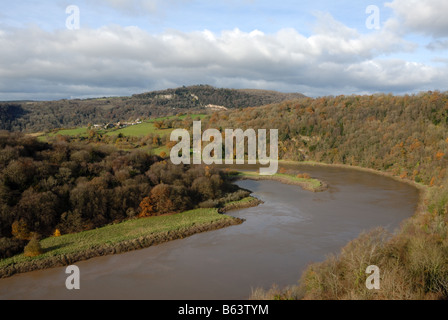 Curva del río Wye en Wintours leap Foto de stock