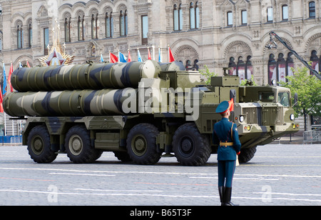 Federación de largo alcance de los sistemas de misiles de superficie a aire S 300 Desfile de la victoria de Moscú de 2008 Foto de stock