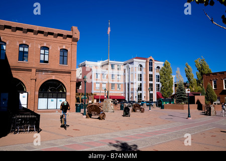 Heritage Square en el centro de Flagstaff, con sus tiendas del Viejo Oeste, Arizona, EE.UU.