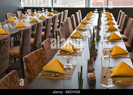 Una tabla de Detroit, Michigan en el Bistro 555 restaurante en el hotel, en el Casino Greektown Foto de stock