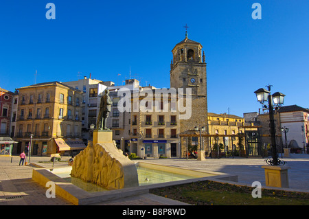 Torre del reloj en la Plaza de Andalucía de Úbeda provincia de Jaén Andalucía España Foto de stock