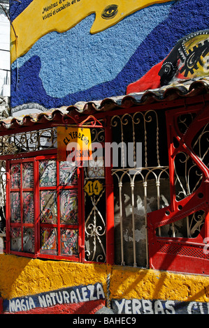 Colorida tienda herbolaria, el yerbero, callejón de Hamel, La Habana, Cuba Foto de stock