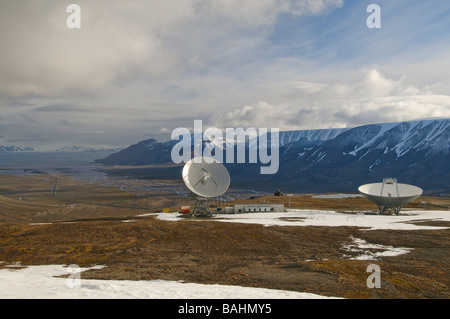Troposfera EISCAT radar para estudios científicos Longyearbyen Svalbard Foto de stock