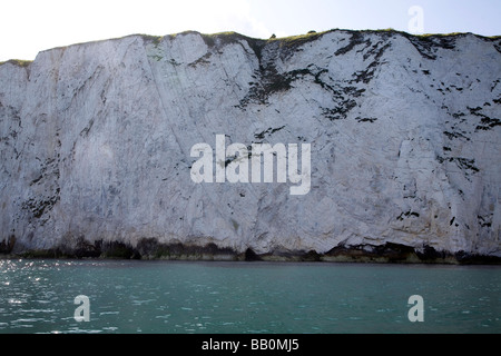 Faultline Ballard fallo geológico rocas calcáreas Ballard, Dorset, Inglaterra Foto de stock