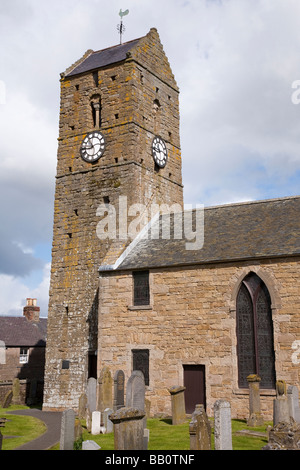 La torre de la Iglesia, St Serf's, Dunning, Perth y Kinross, Escocia Foto de stock