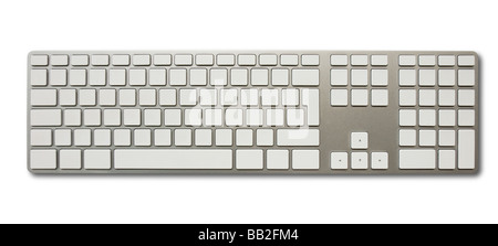 Teclado de ordenador moderno de color blanco y trazado de recorte aislado sobre fondo blanco con en blanco para añadir su Fotografía de stock Alamy