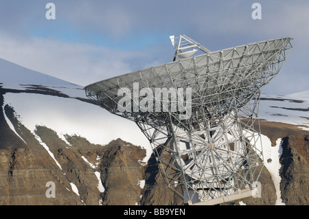 Troposfera EISCAT radar para estudios científicos Longyearbyen Svalbard Foto de stock
