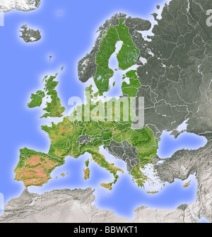 Unión Europea, Mapa en relieve Foto de stock