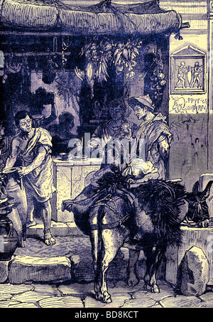 Escena callejera en Pompeya Ilustración de Cassell s ilustra la historia universal por Edward Ollier 1890 Foto de stock