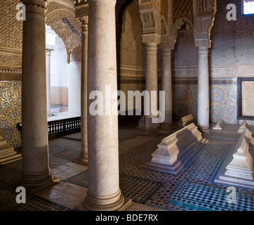 Las Tumbas Saadianas en la Kasbah, la Medina de Marrakech, Marruecos, Norte de África Foto de stock