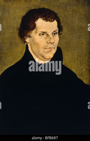 Impresión de retrato de Martín Lutero, Lutero (1483 - 1546) fue una figura clave en la Reforma Protestante. Foto de stock