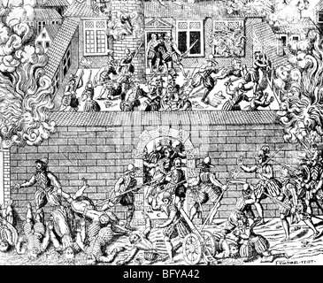 Masacre de los hugonotes en Cahors, Francia, en 1561