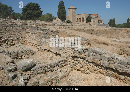 El arte griego Emporium (Ampurias). Ruinas de Neapolis. La provincia de Girona. Cataluña. Foto de stock