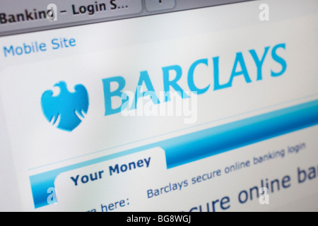 Pantalla de ordenador que muestra la página web de Barclays Bank banca online. Foto de stock