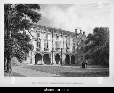 La Biblioteca Pepysian, Magdalene College, Cambridge - Edificio Pepys Foto de stock