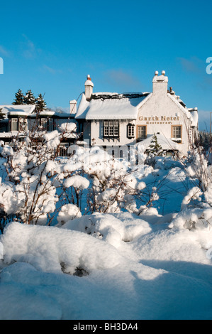 Garth Hotel y restaurante en invierno,Grantown en Spey,highlands, Escocia Foto de stock